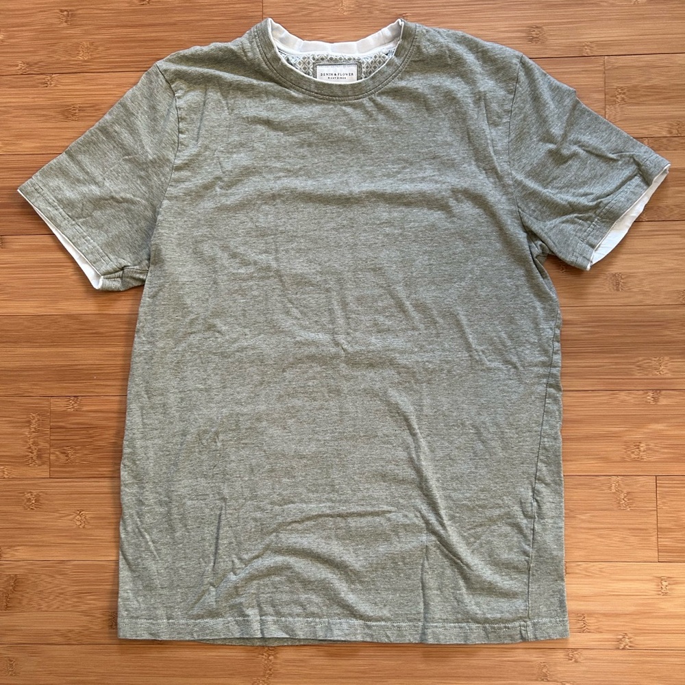 Denim & Flower Short Sleeve Tee Micro Stripes